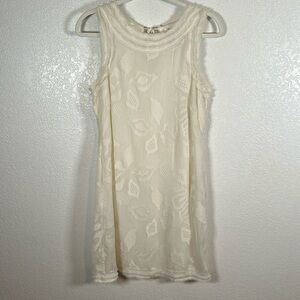 Max Studio Specialty Ivory Embroidered Shift Dress Size Medium
